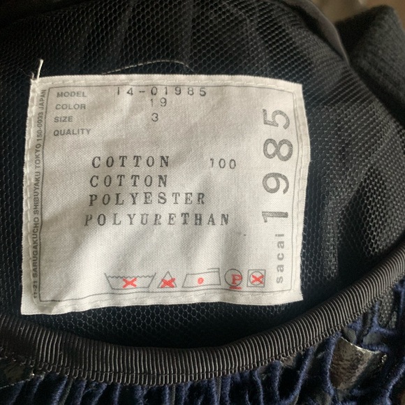 Sacai Angliase Embroidered Navy dress - Picture 4 of 8